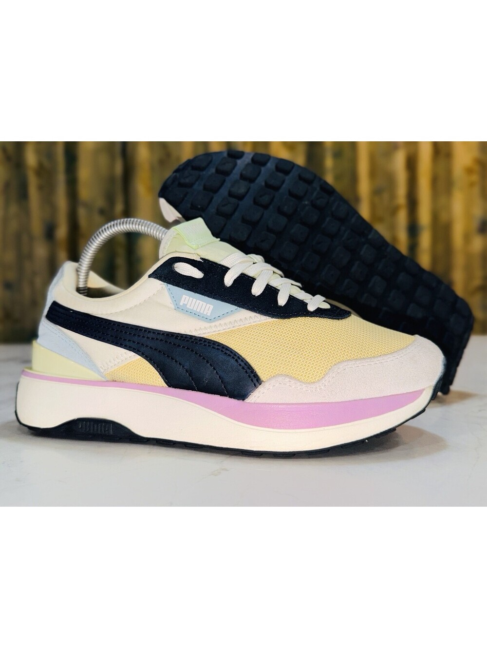 Puma Cruise Rider Silk Road Women’s 8.5 375072-53 Warm White Black Chamomile